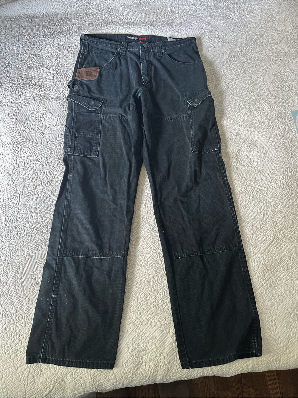 Wrangler Rigs Black Men's Cargo Work Utility Pants